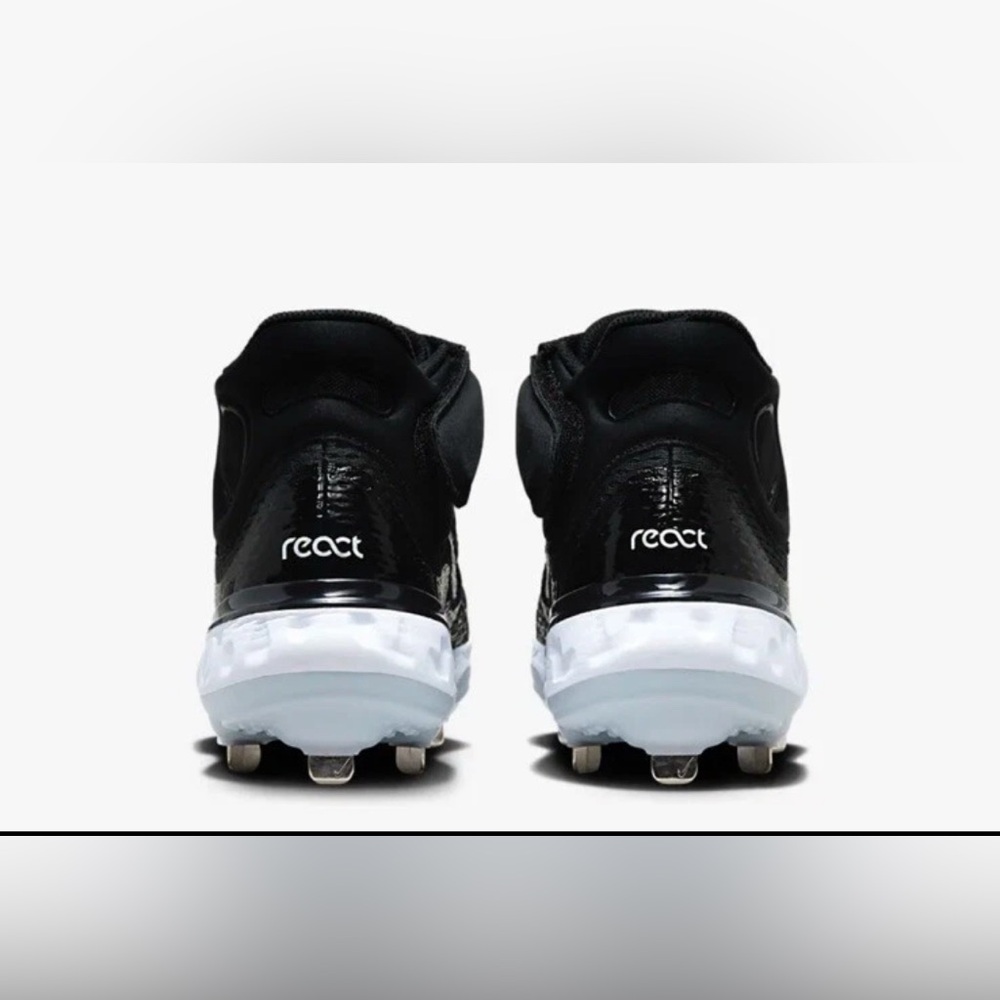 New Nike Alpha Huarache Elite 4 Mid Black Baseball Cleats DJ6520-001 Size 12 - Picture 5 of 10